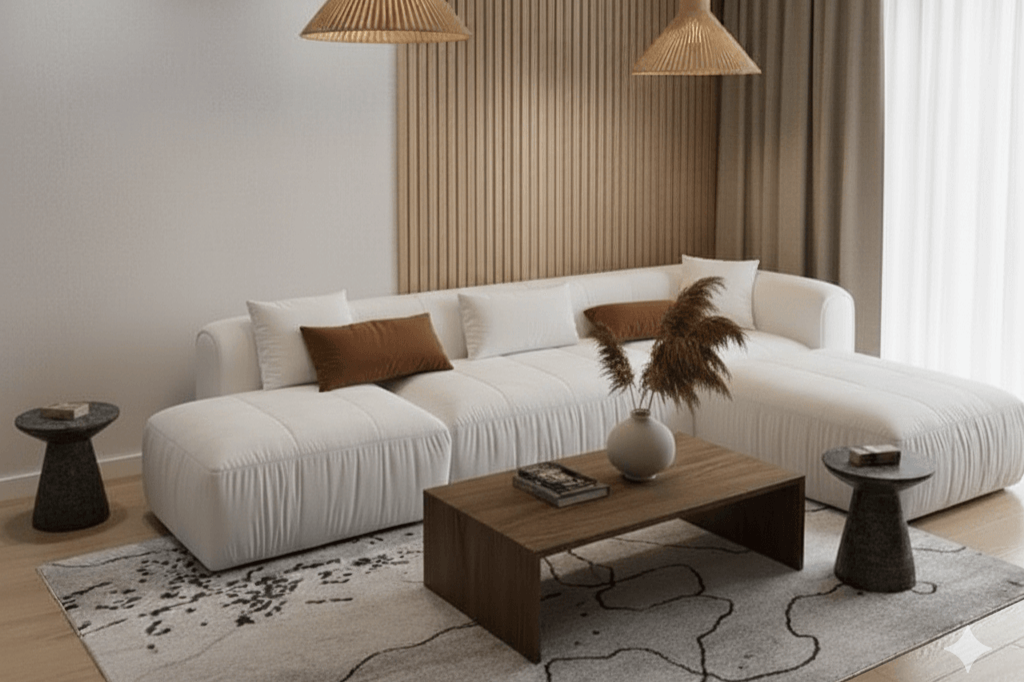 Canapé d'angle MUDICA avecla format ultra rafine