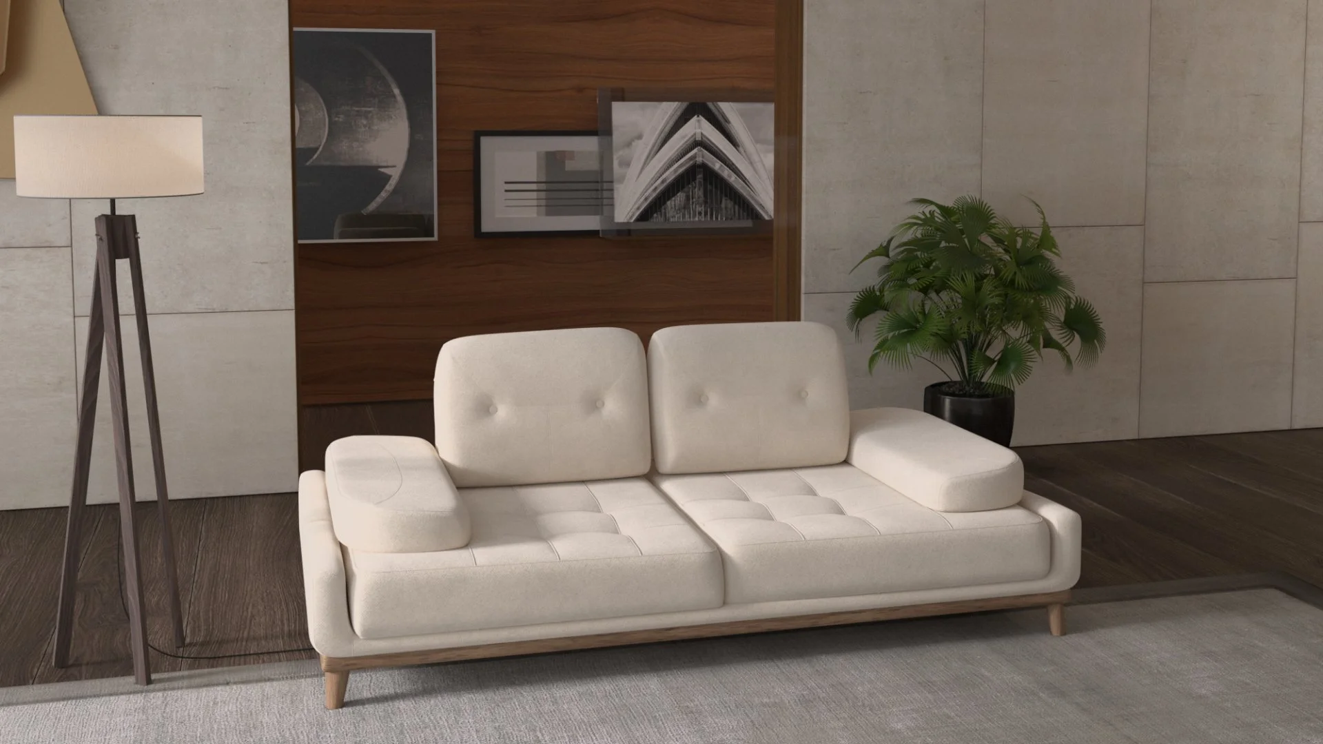 Canapé 2 places GROSSO dossier et accoudoir movable pour plus de confort