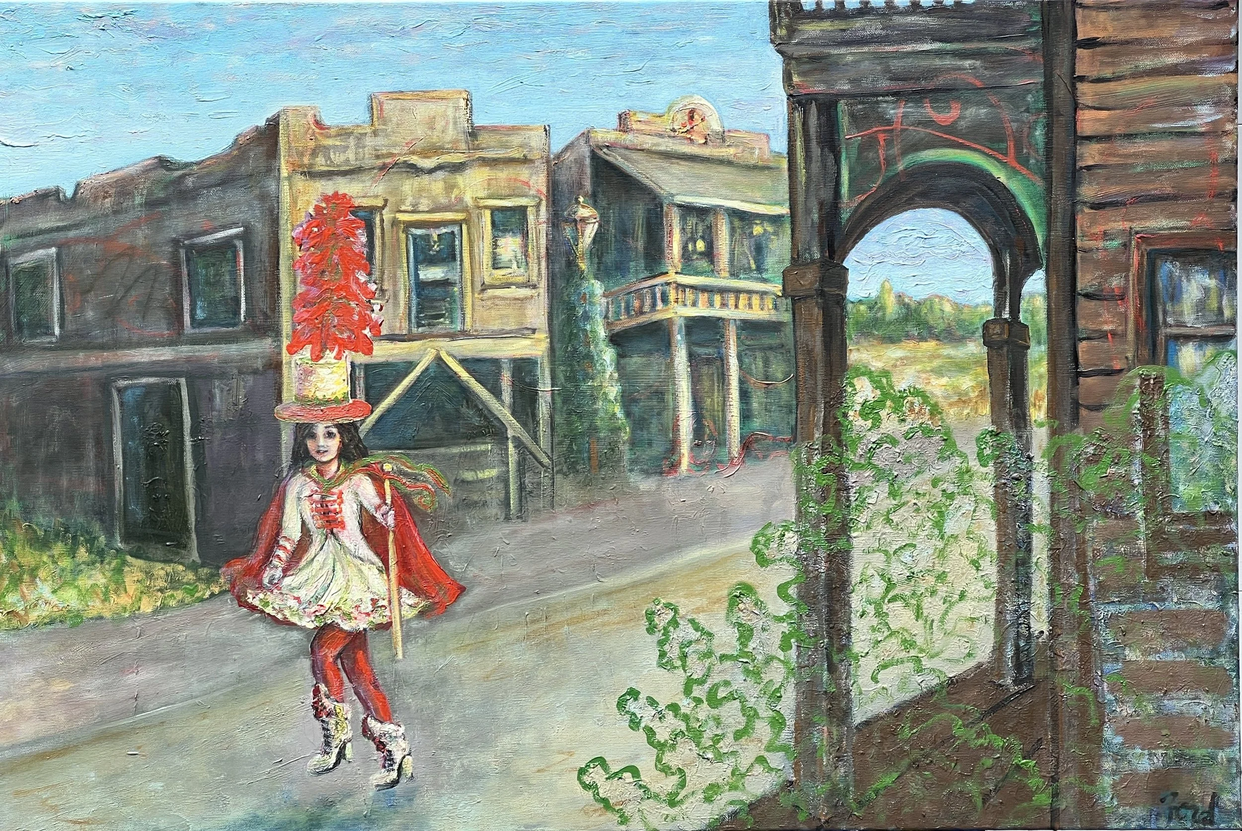   Leaving Town   oil on canvas / 24 × 36“ / 2026