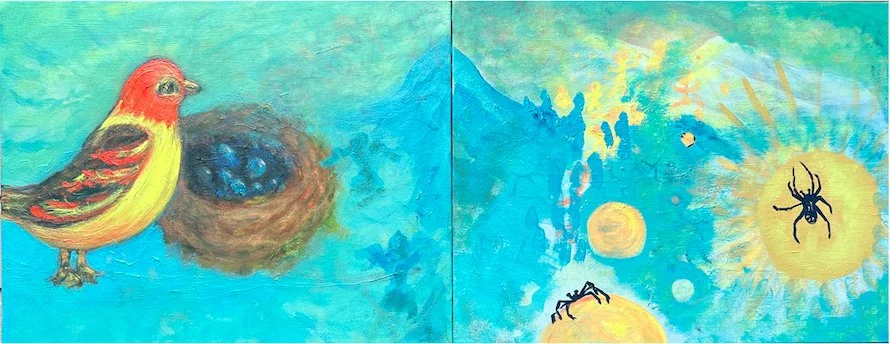 Bird Spider
oil on canvas / diptych / 14 x 36" 2026