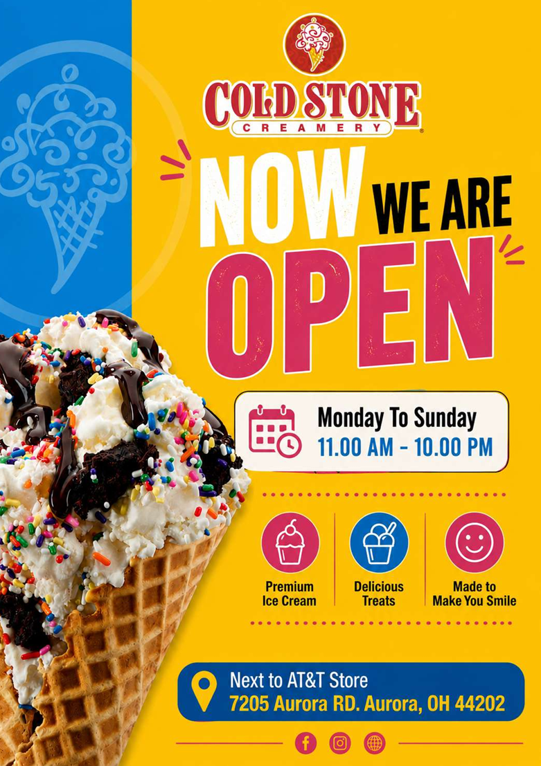 Thank you to our 2026 Children's Summer Workshop Sponsor Cold Stone Creamery!
