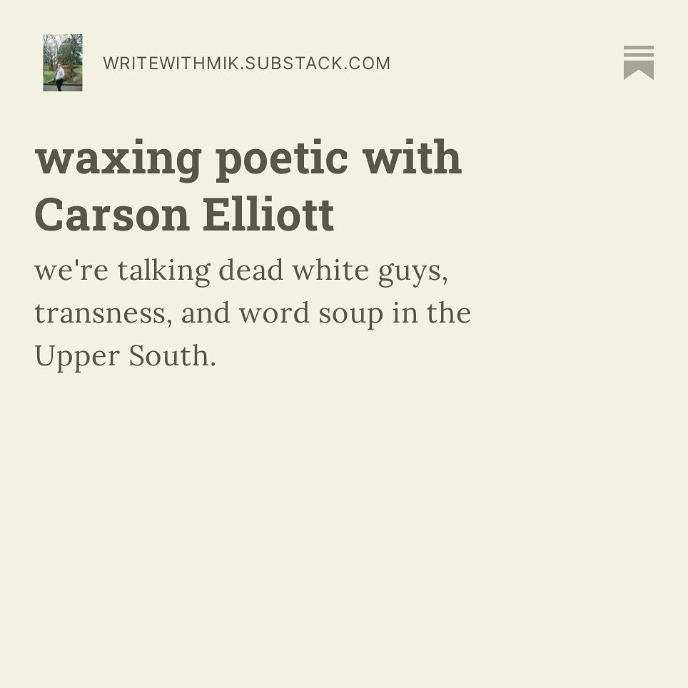 have you read my lovely chat with Carson Elliott yet? don't sleep on their beautiful ode to Waffle House 🥞 

#nashvillepoets #queerpoetry #writersofinstagram #poetsofinstagram #poetry