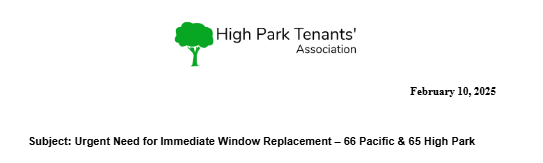 HPTA Letter to GWLRA on Window Replacements