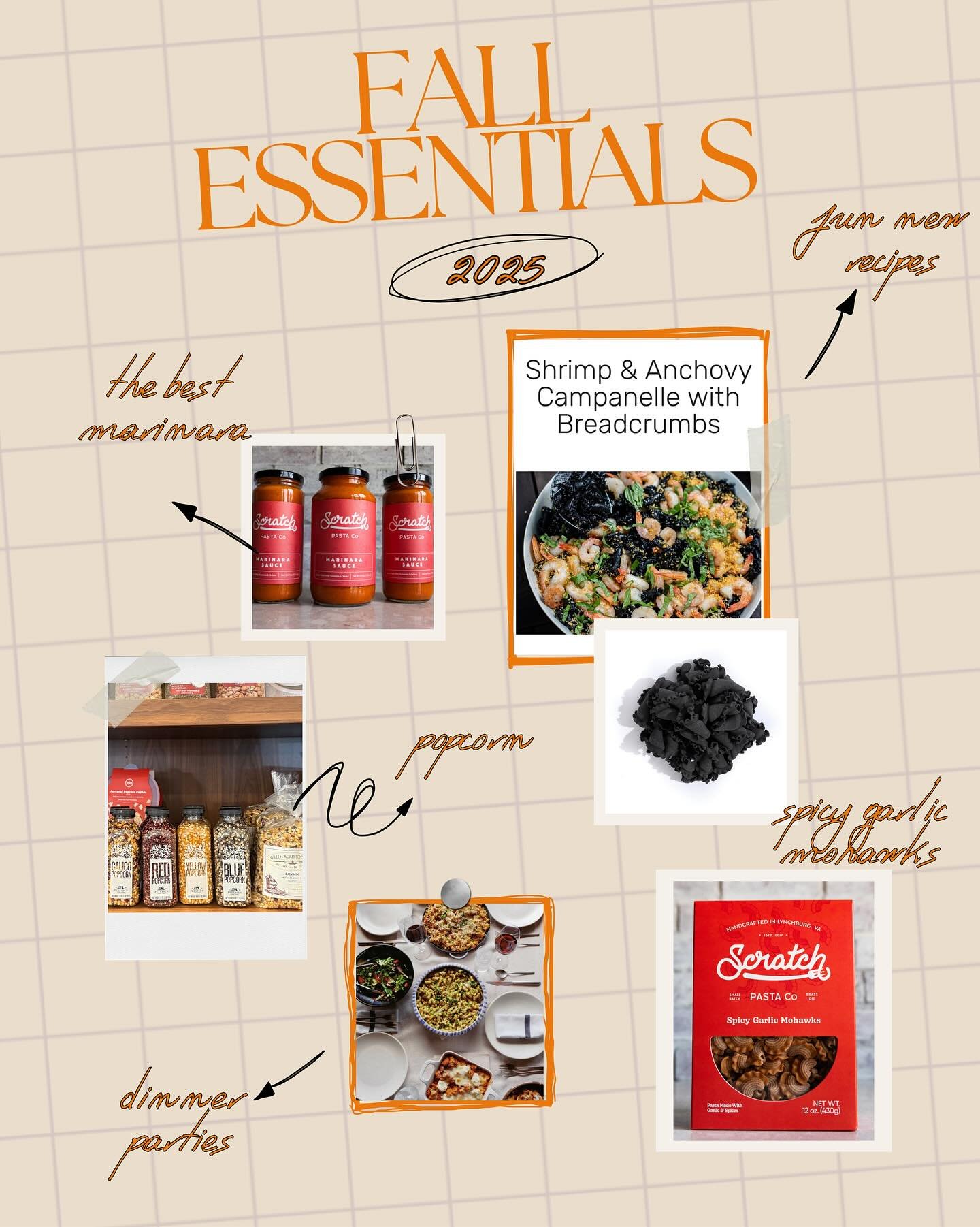 If fall had a mood board, this would be ours 🧡🍝🍂

#freshpasta #shoplocal #shopsmall #smallbatch #lynchburgva #noodsareforsharing #scratch #pasta #brassdie