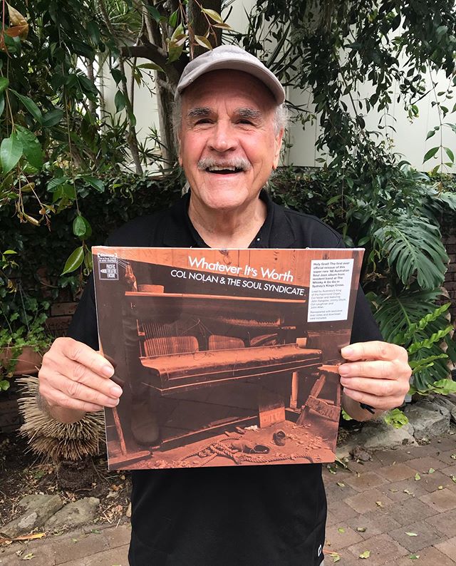 This is Col Loughnan, the last surviving member of The Soul Syndicate, with his copy of &lsquo;Whatever It&rsquo;s Worth&rsquo; at his home in Sydney. Col played tenor sax with the band and sang the tender vocal version of &ldquo;By The Time I Get To