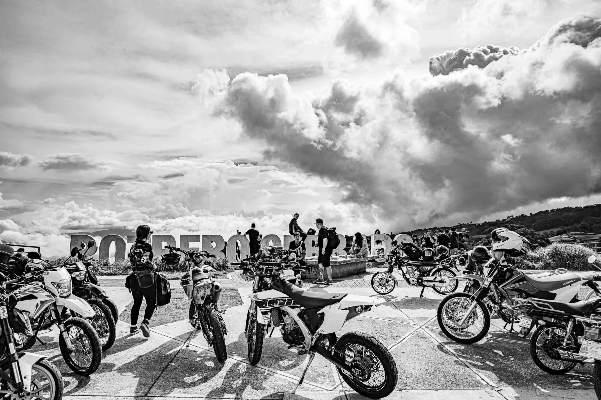 bike club black and white shot in costa rica