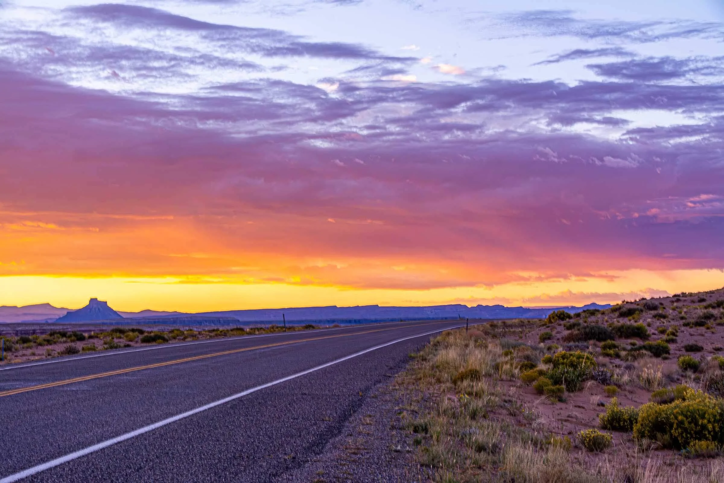 colorful endless highway in utah