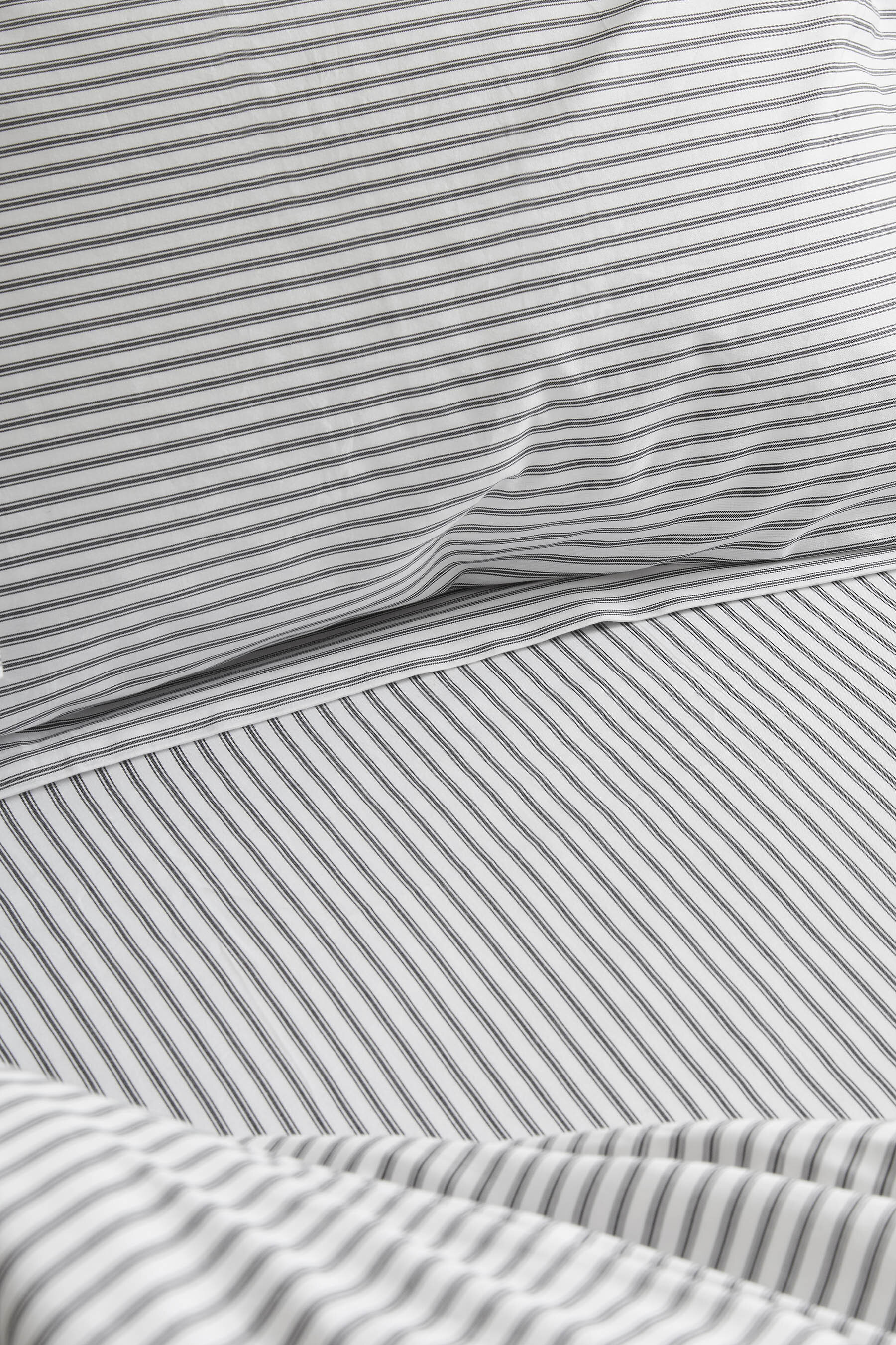 Ticking Stripe Sheets — Charcoal — Blanche Rose