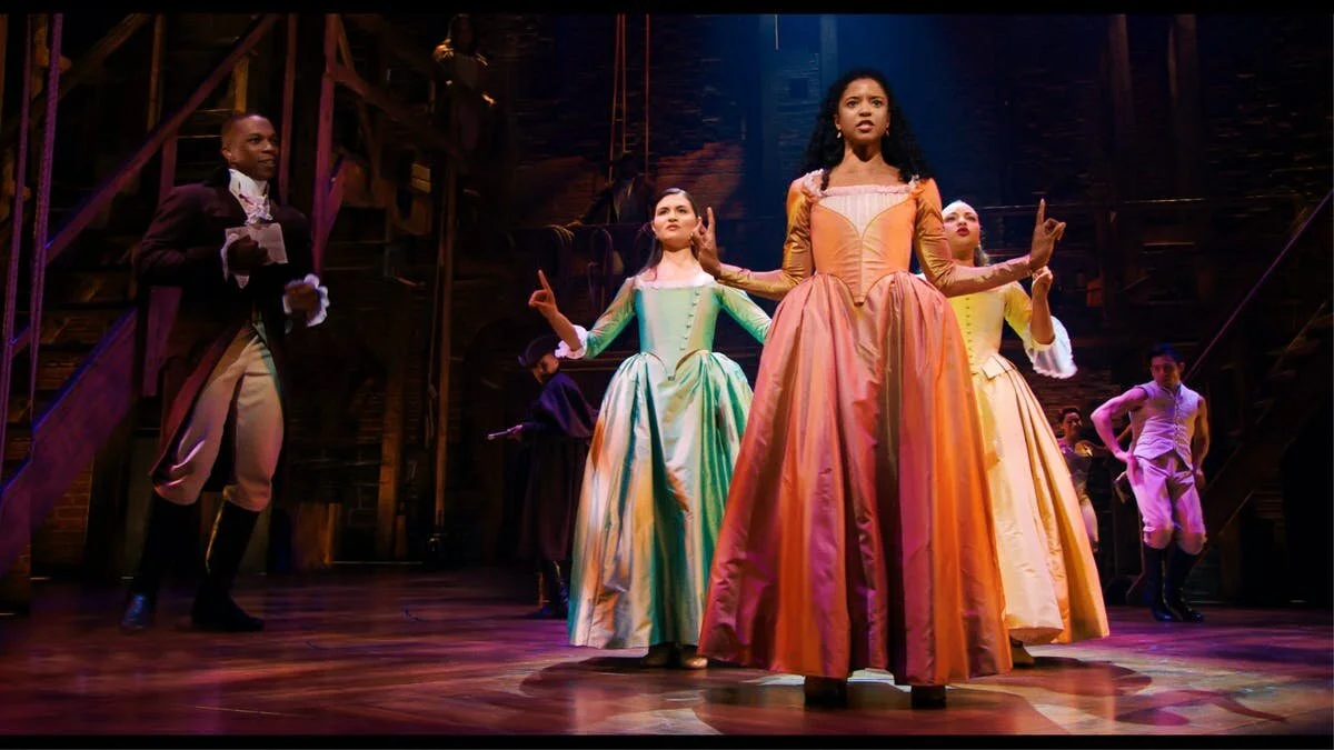 The Schuyler Sisters in Hamilton on Disney Plus.