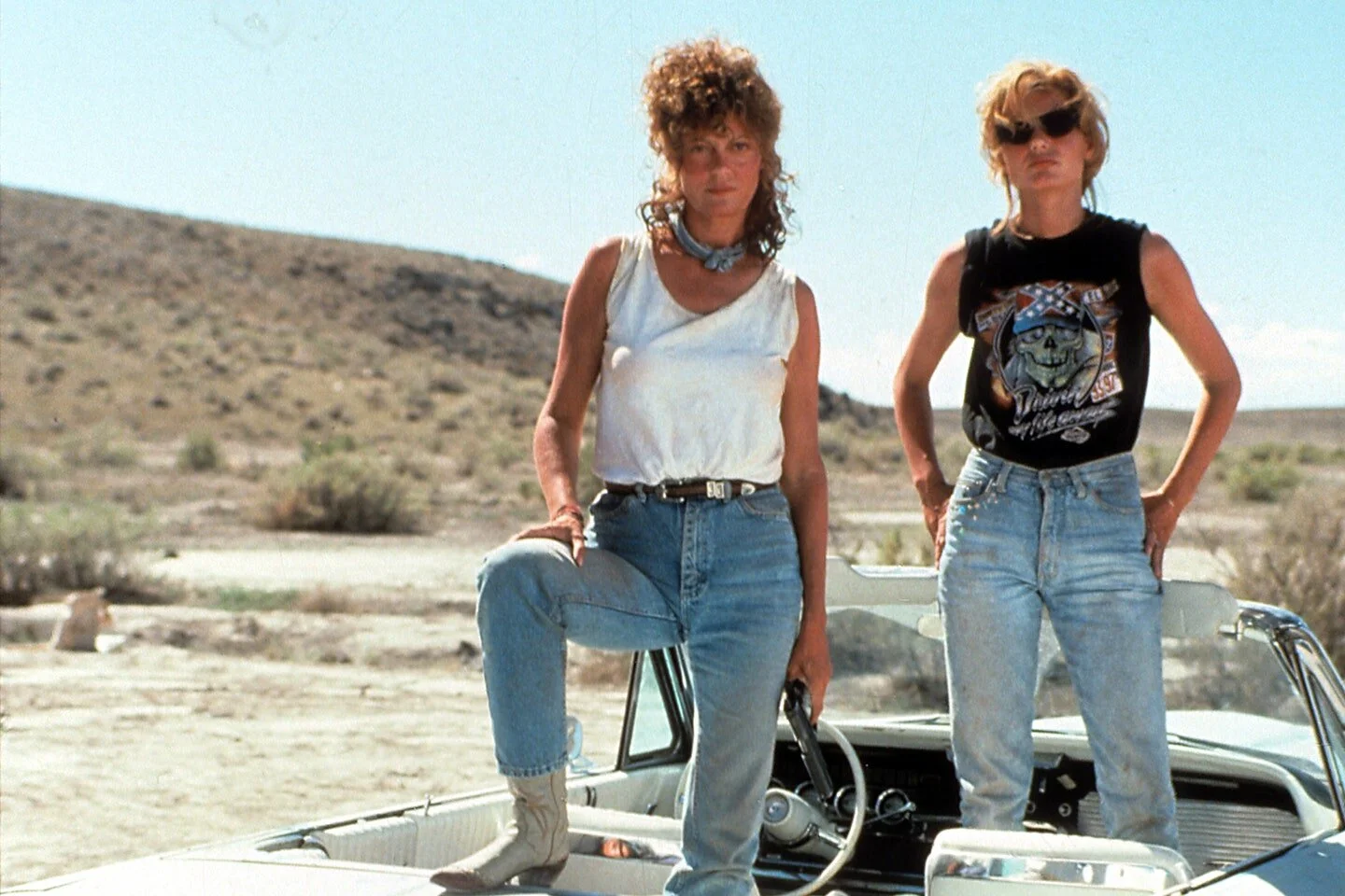 Susan Sarandon and Geena Davis in Thelma &amp; Louise.