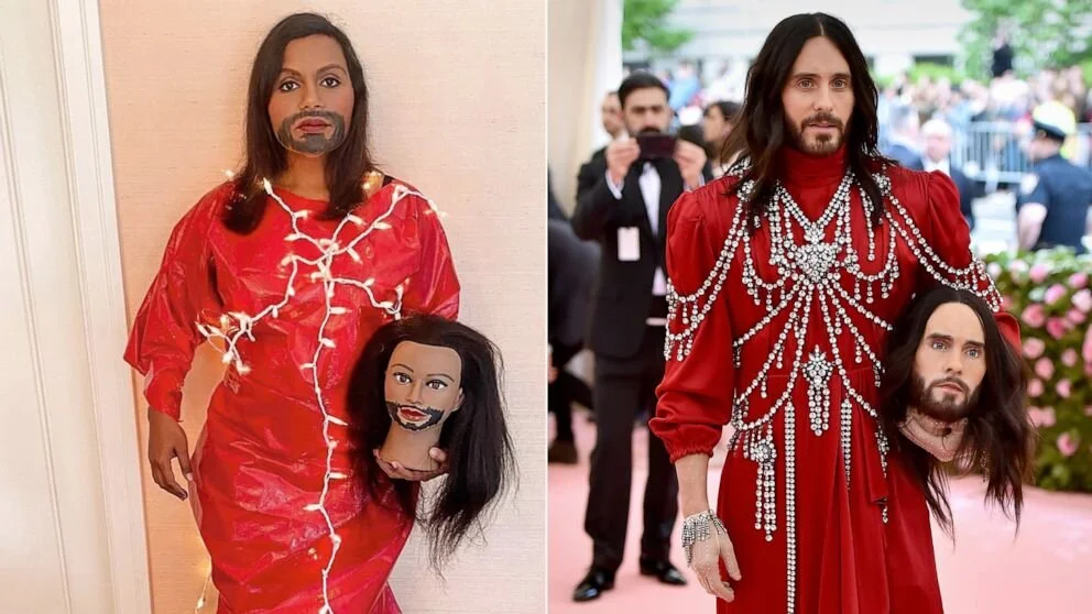 Mindy Kaling won Halloween when she recreated Jared Leto’s look from the 2019 Met Gala.