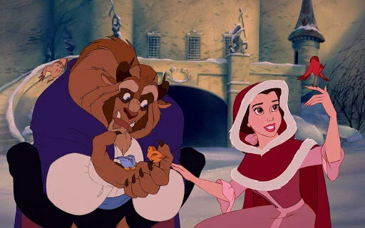 The snow scene when Belle and the Beast begin to fall for each other is pure Disney magic.