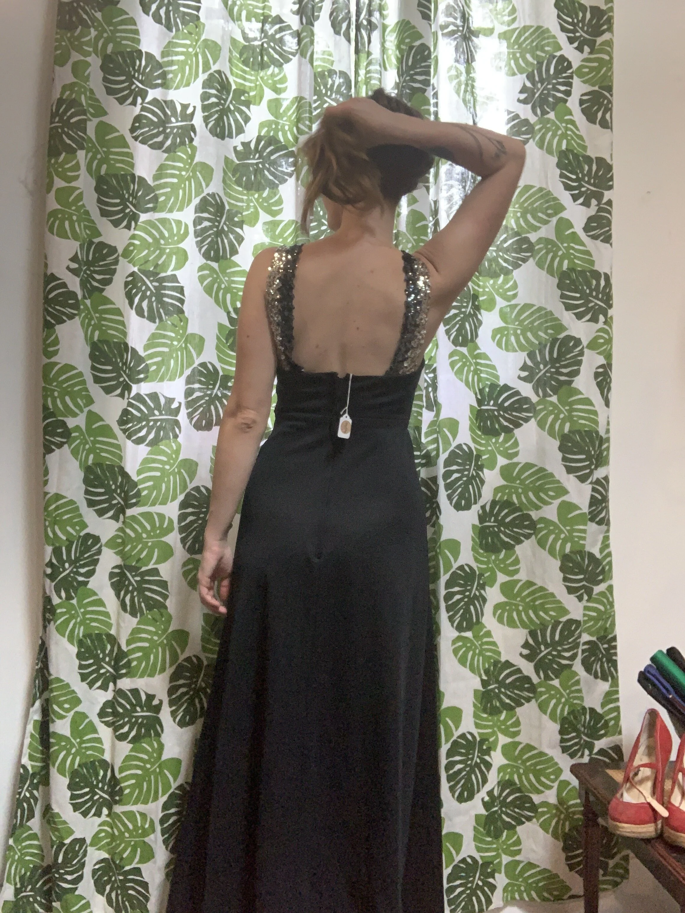 open lace back dress Elegant 1960's Royal Lynne Pink and Gold Evening Gown / Large  Xtabay  Vintage