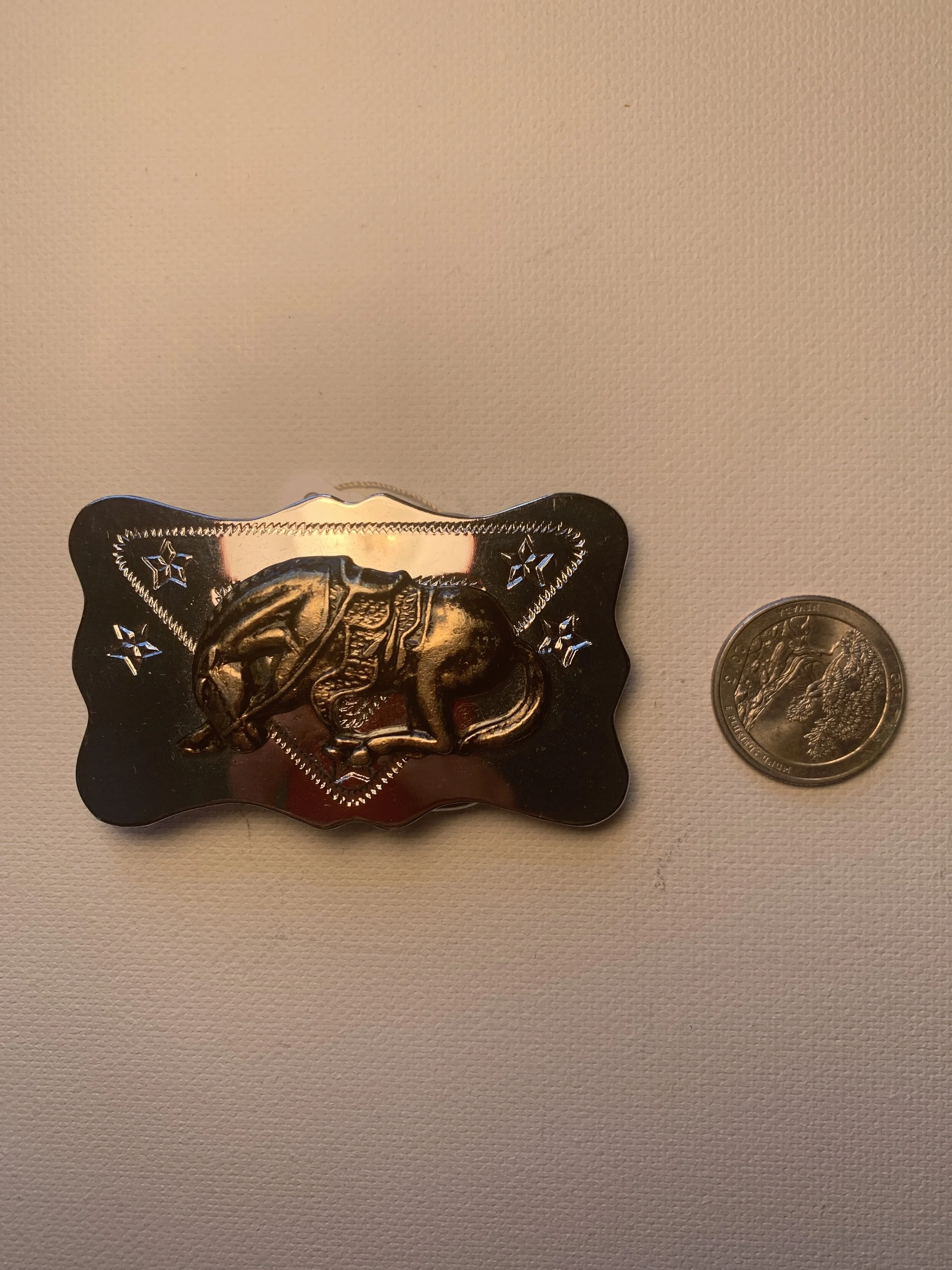 Rodeo Horse Belt Buckle — SLOW DOWN.