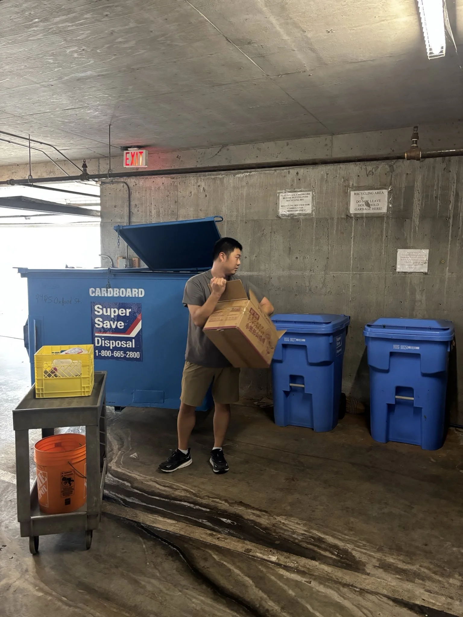 Philip helping recycling