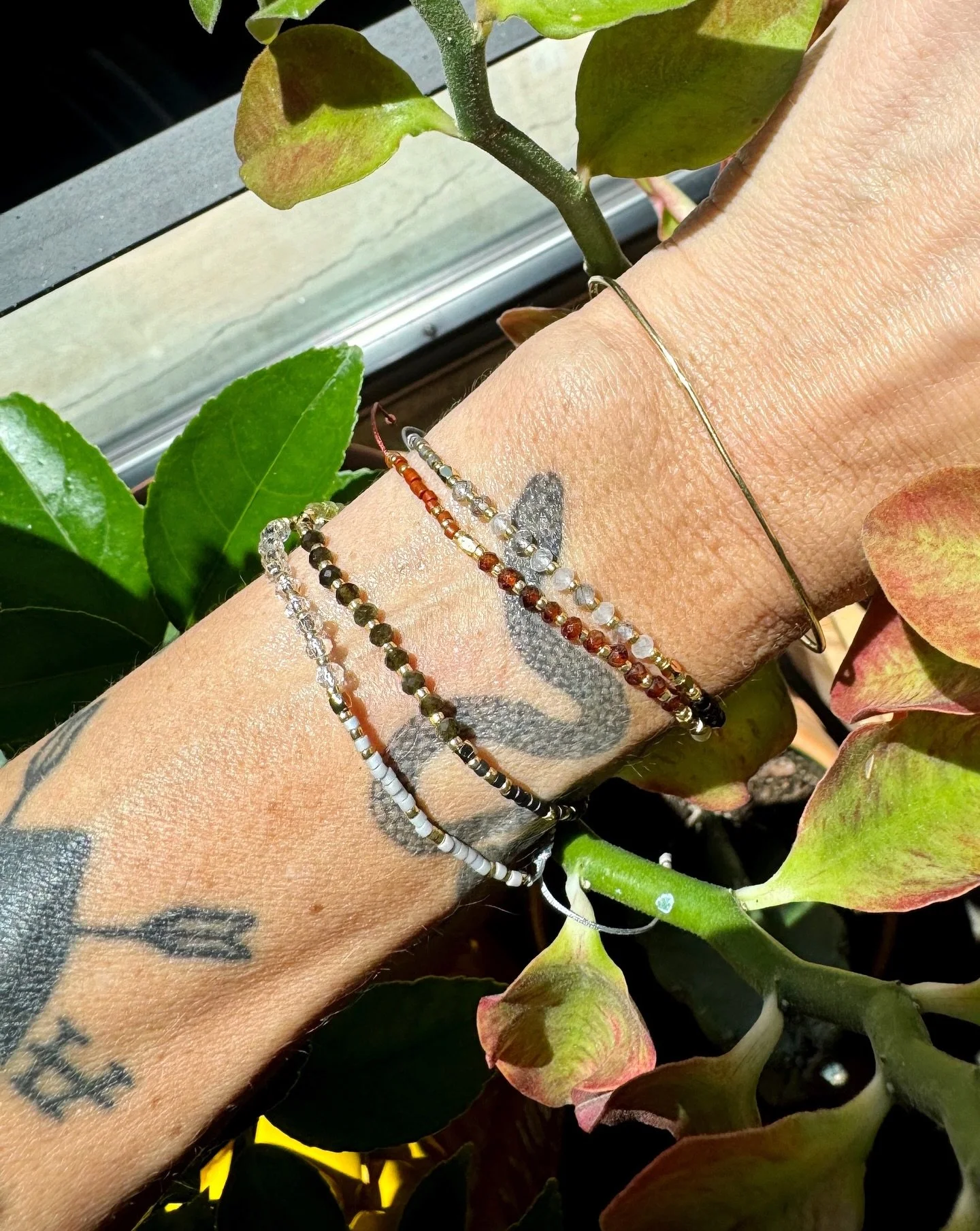 some really special new crystal stacking bracelets have just arrived in the shop!  these in addition to a restock of the evil eye bracelets you all ♡.