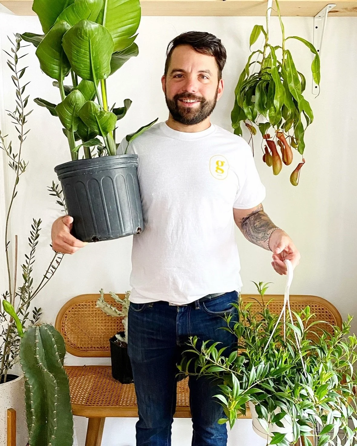 for those of you who are new here, let me introduce you to Adam, who we fondly refer to around here as our &lsquo;head plant boy&rsquo;.&hellip; he is also my husband.  in his time off from his actual job, Adam does A LOT for us both around the shop 