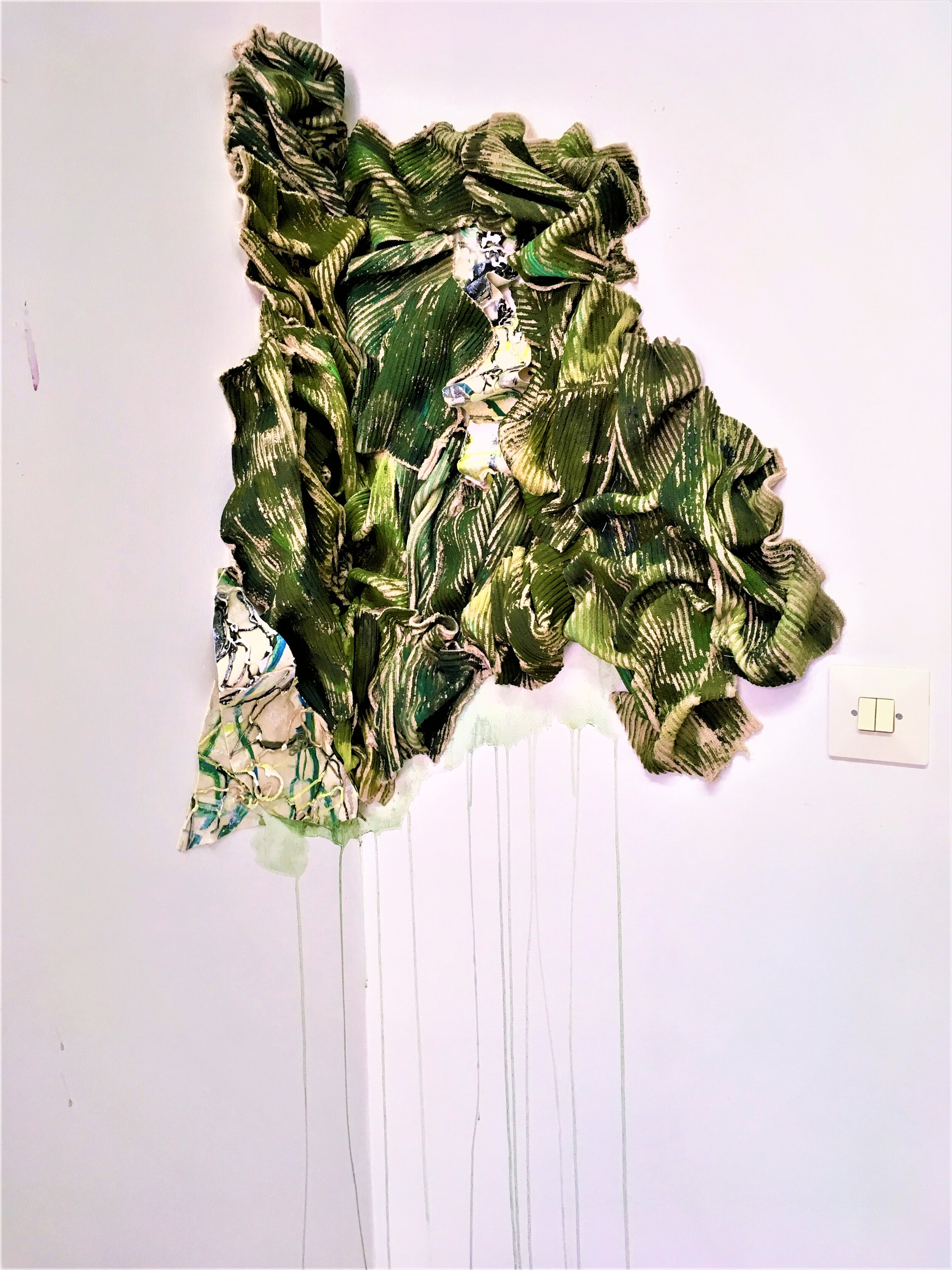 Gröna, 2018, 90 x 60cm, textilesculpture