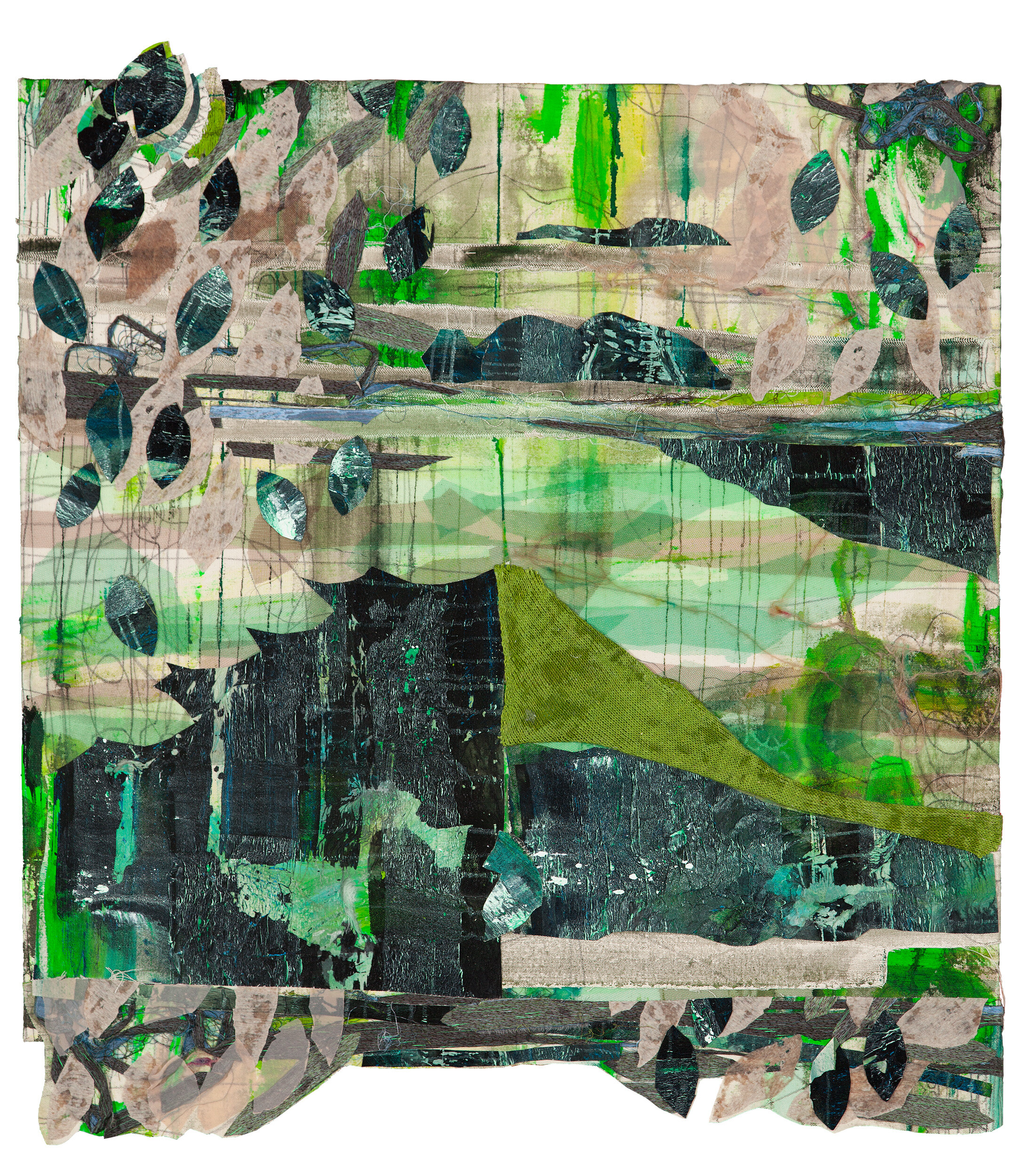 Camouflage, 2016, 111 x 100cm, collage on canvas