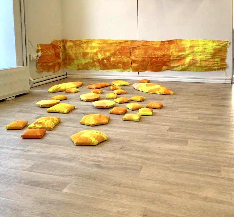 Sunset, 2020, 210 x 300 cm, site-specific work, mixed media on canvas