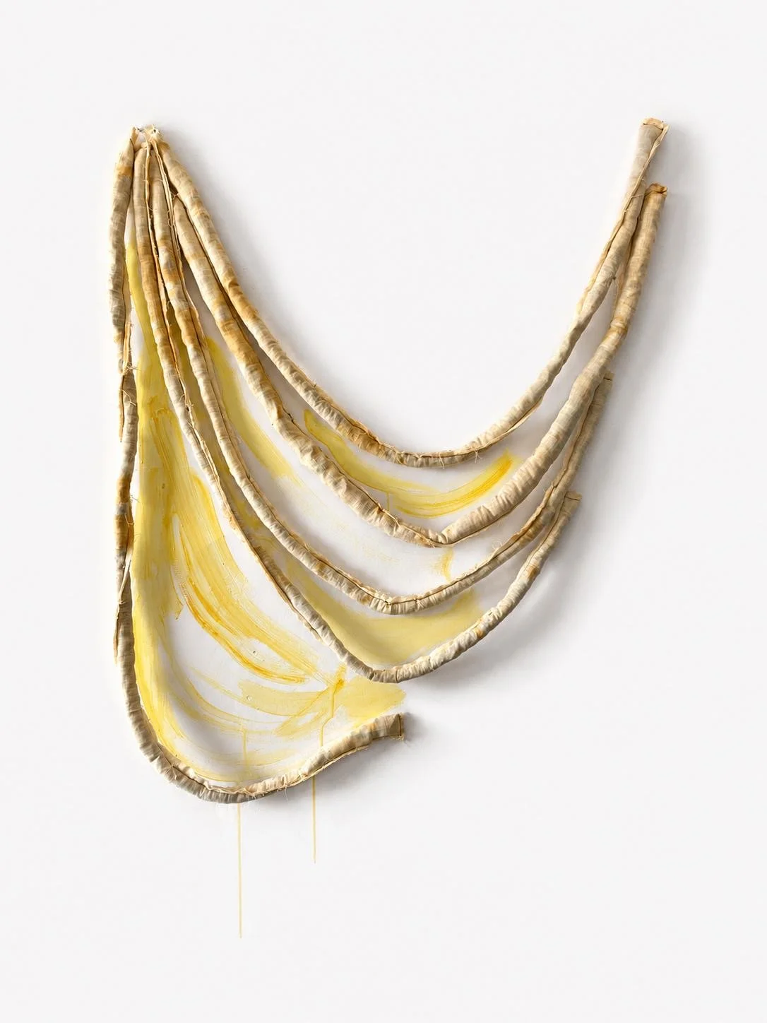 Banaanit / Bananas, 2026, 183 cm, 80 cm, 4 cm, canvas, acryl and found object
