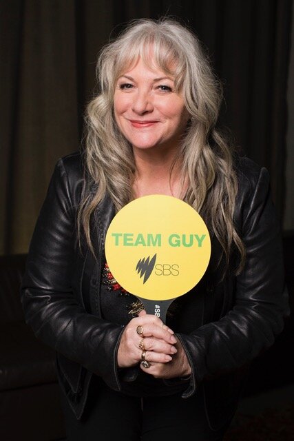 Eurovision Judge 2015 cheering on Guy Sebastian