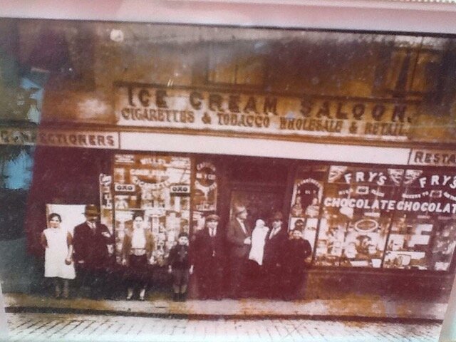 My grandfathers Icecream shop in Dunoon Scotland, my father a babe in arms .