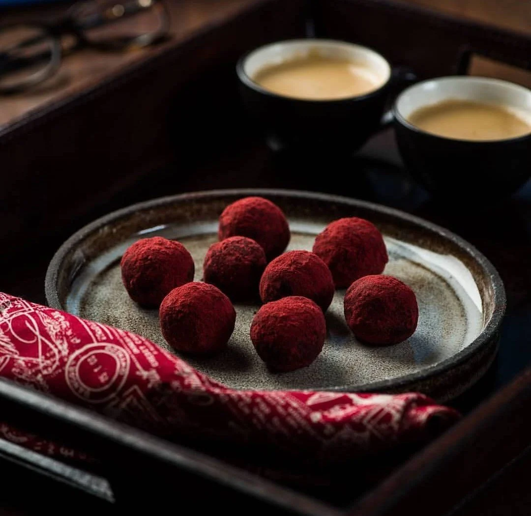 Tryffel i tranbärspulver