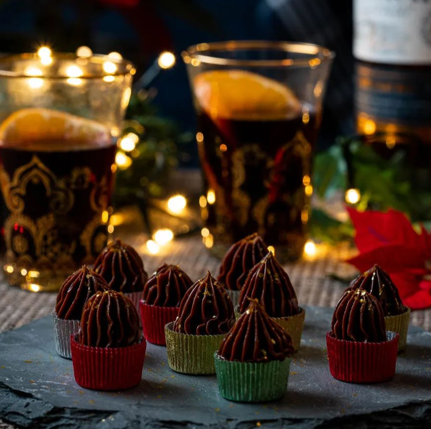 Chokladtryffel med guldflakes