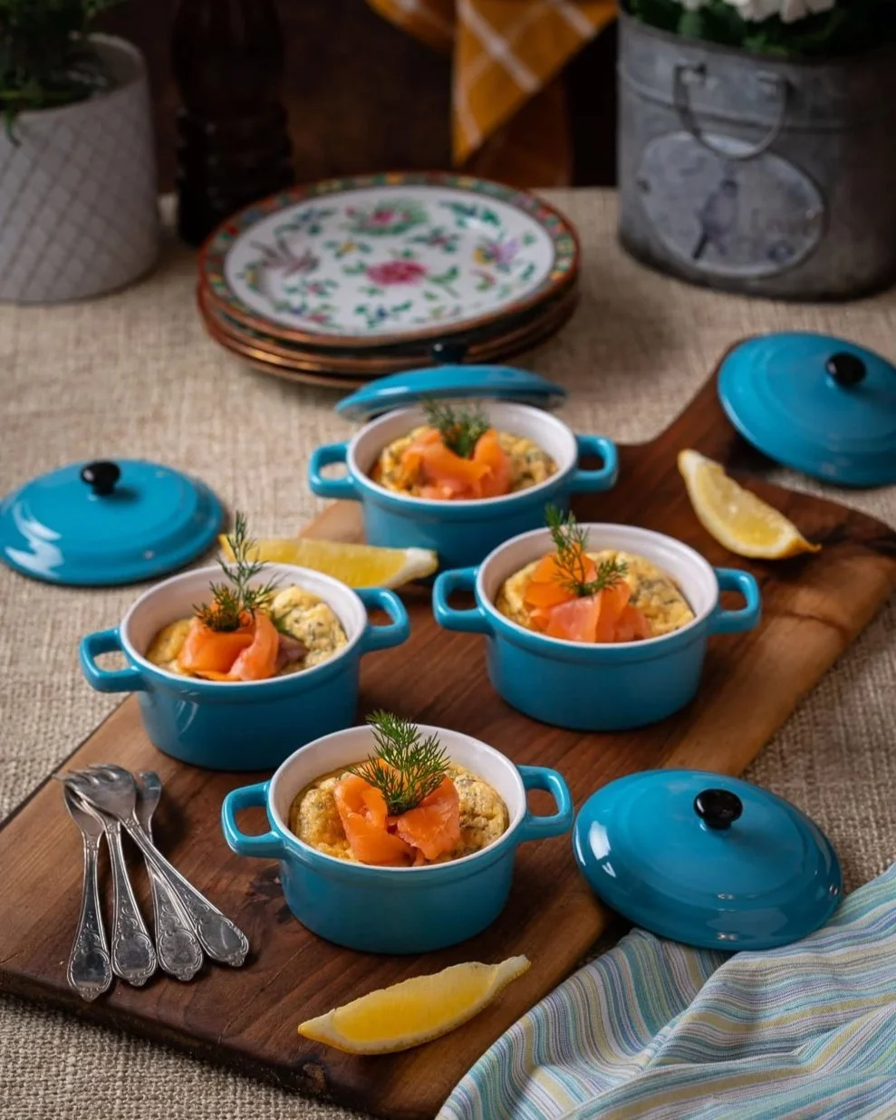 Laxbrûlée med pepparrot