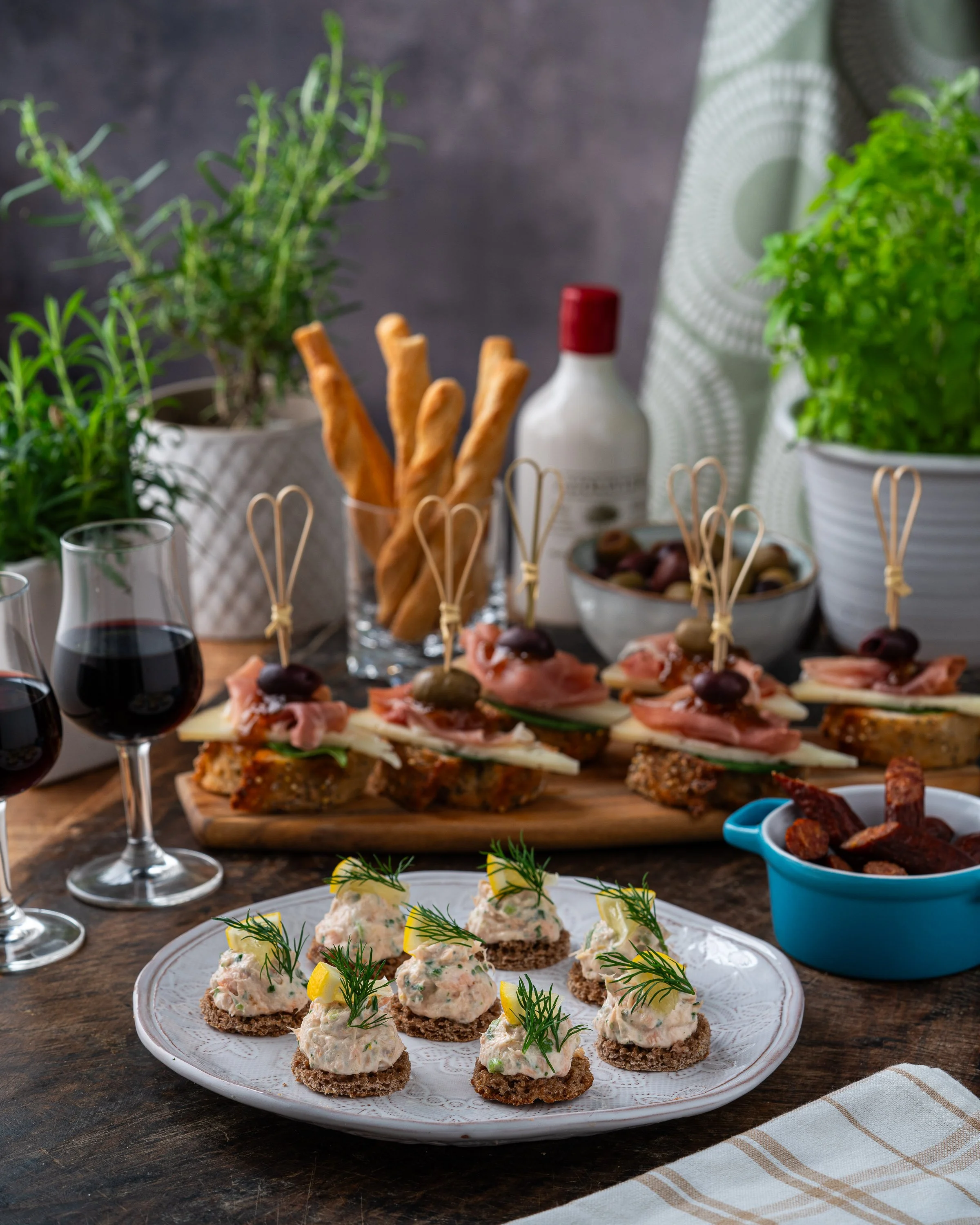 Kanapéer med laxmousse