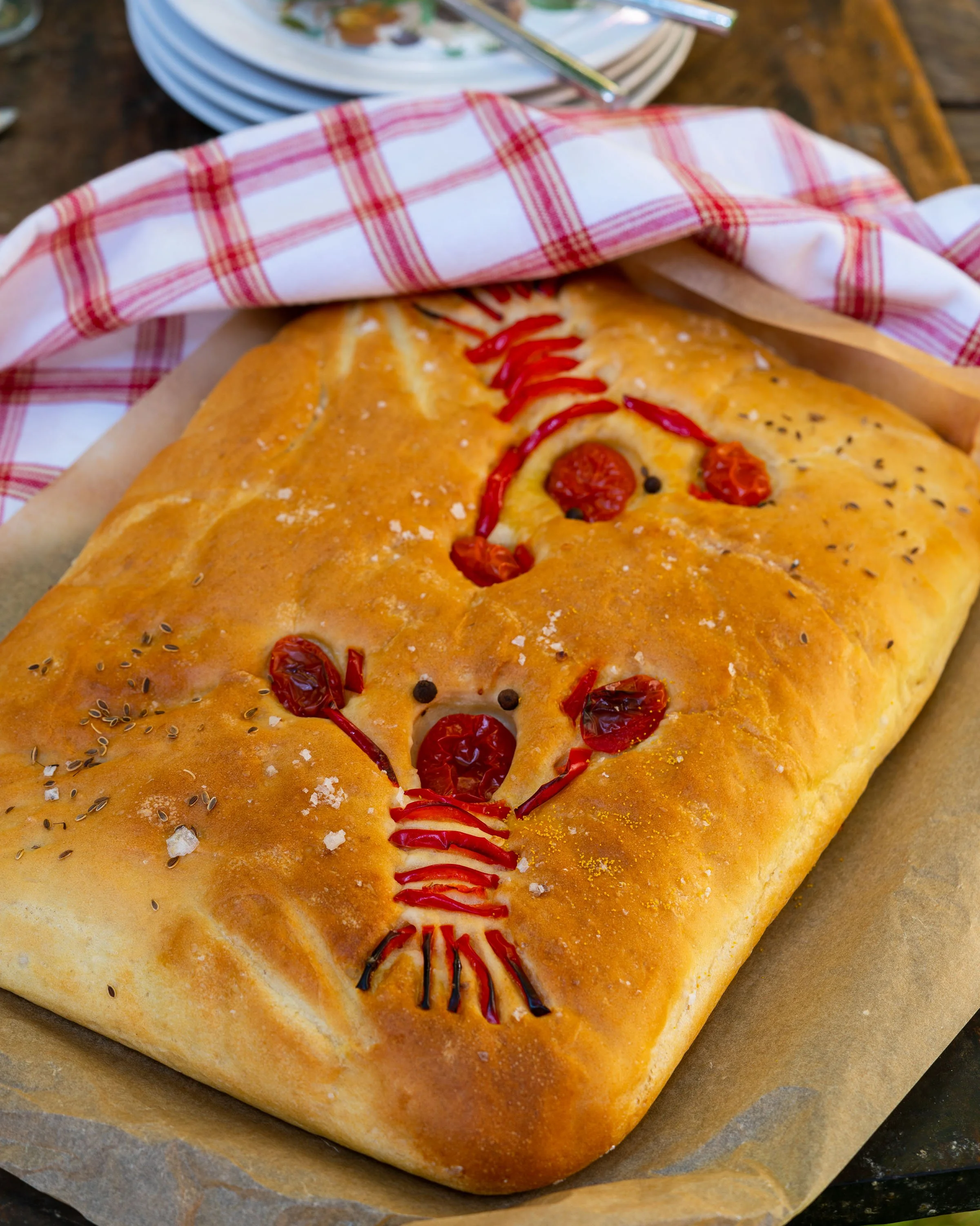 Kräftfocaccia
