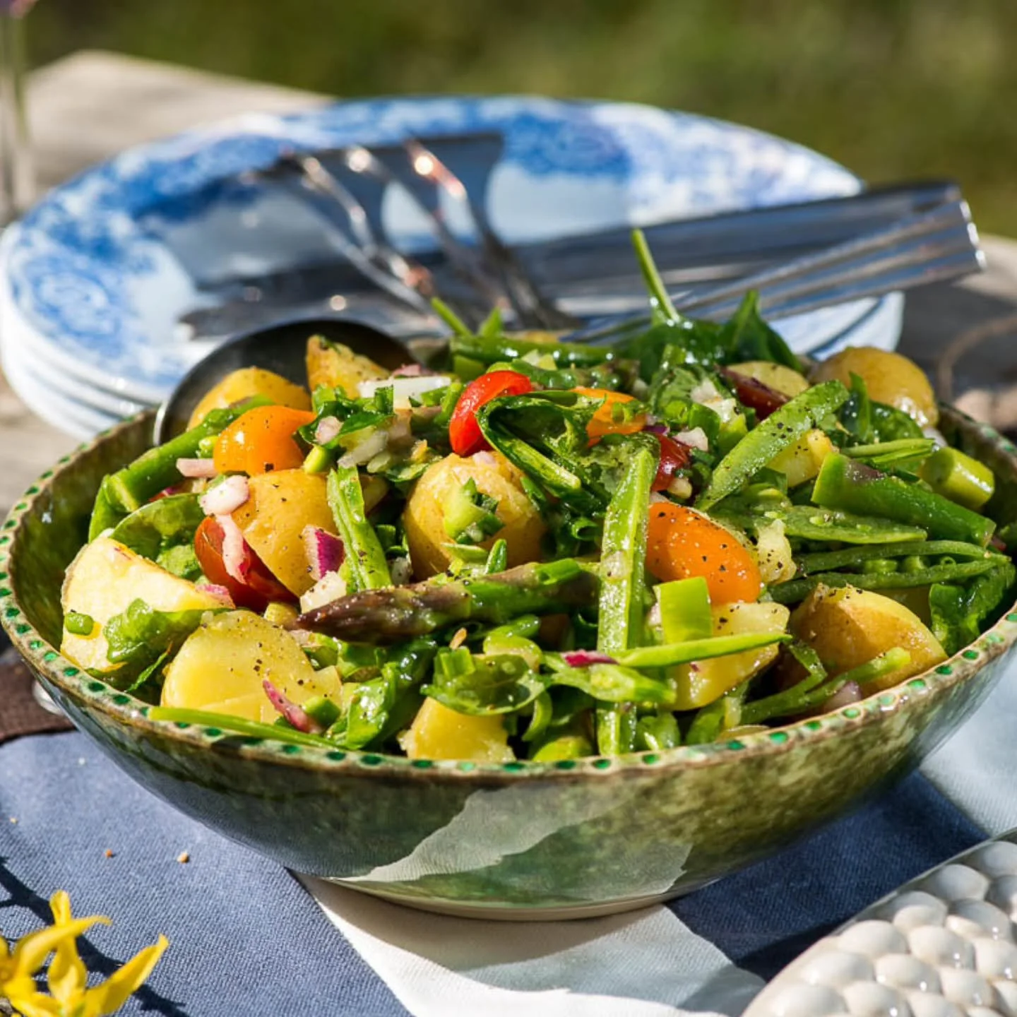 En klassiker med s&ouml;tstark senap och alla goda f&ouml;rsommarprim&ouml;rer. Perfekt till studentfesten, grillfester och andra tillst&auml;llningar i sommar 🇸🇪

Nypotatissallad med senapsvin&auml;grett

1 kg f&auml;rskpotatis
1 knippe salladsl&o