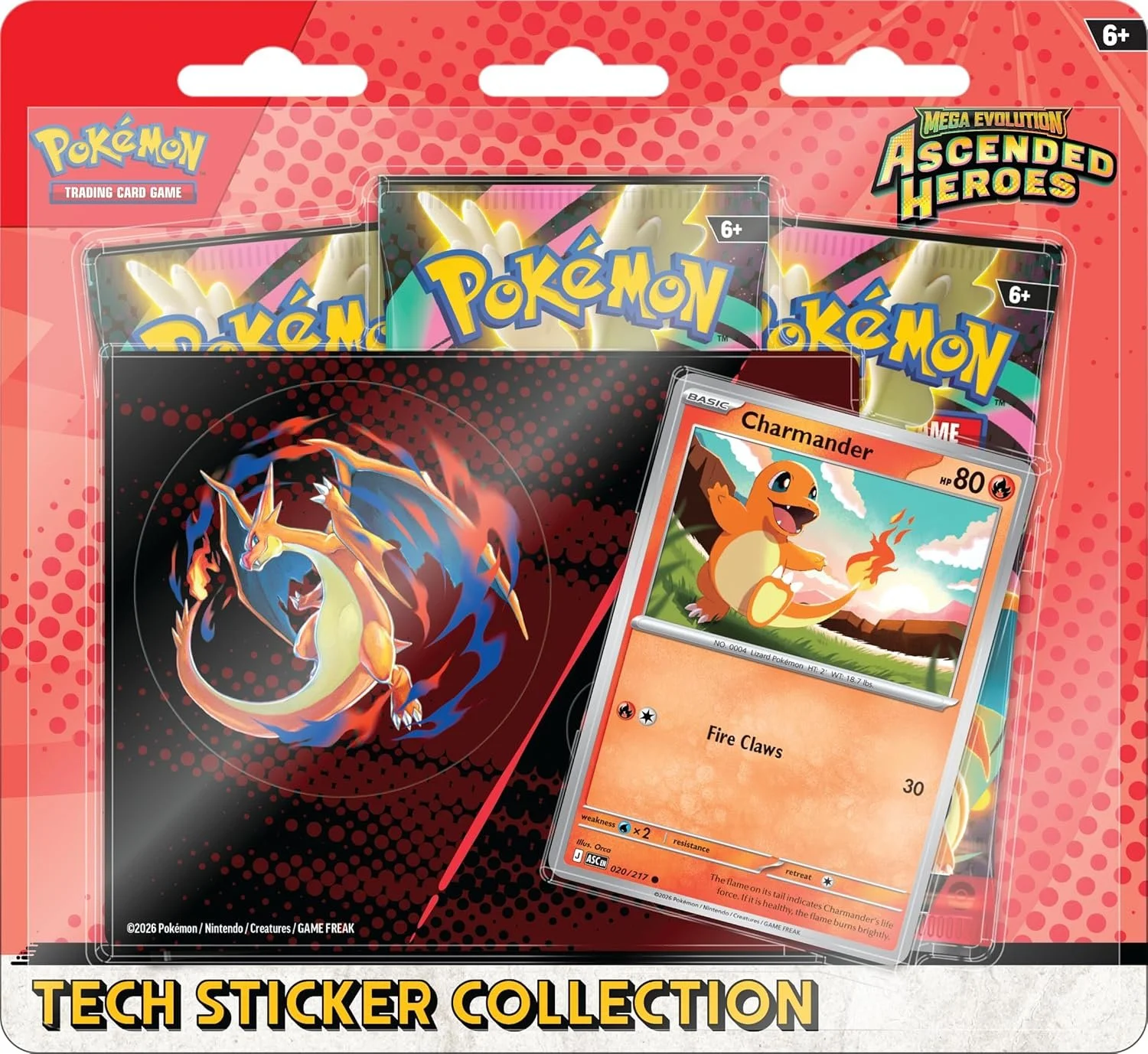 PRE ORDER -Pokemon TCG: Mega Evolution—Ascended Heroes Tech Sticker Collection—Charmander