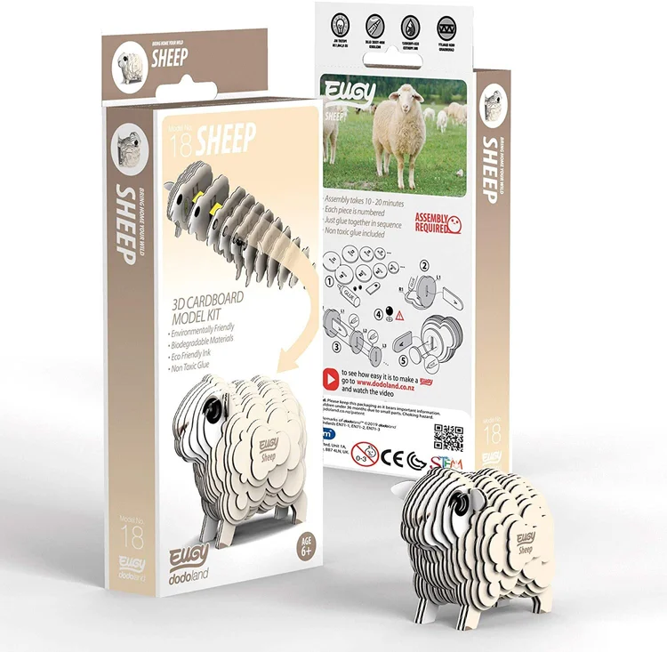Eugy: Sloth #032 - 3D Cardboard Model | Paper Plus