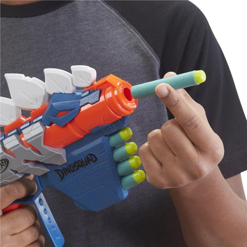 Nerf DinoSquad Tricera-blast Dart Blaster Dinosaur Toy, 12 Nerf Elite  Darts, Triceratops Design 