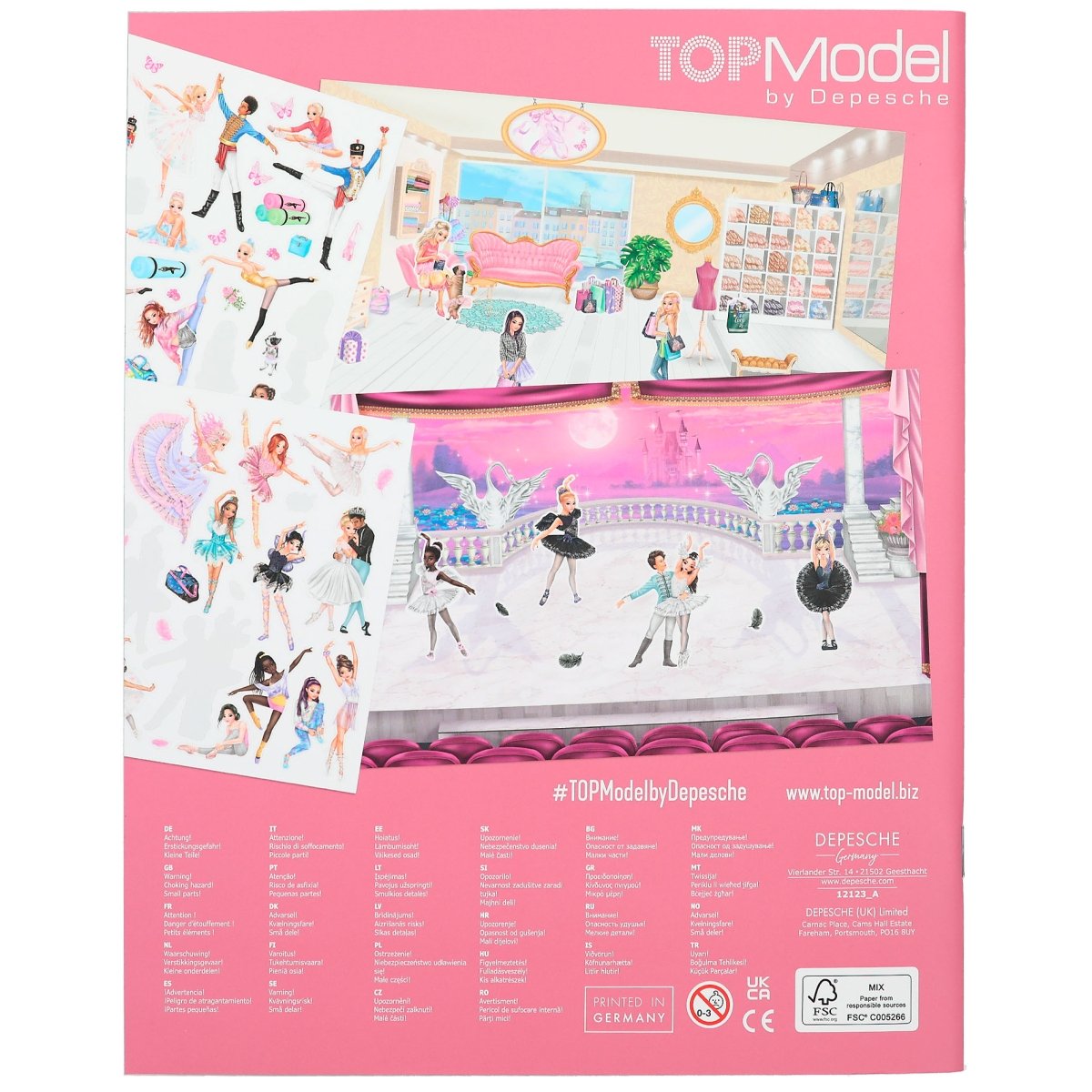 Top Model Sticker world Sticker book - Depesche  Toys Bikes Games Toy Shop  Kingsbridge Salcombe Devon