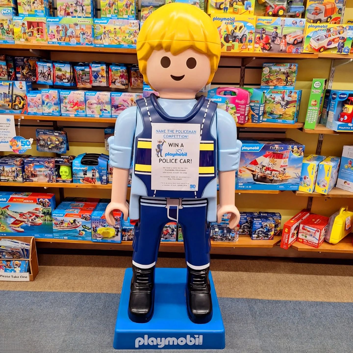 👮Have you entered our PLAYMOBIL COMPETITION yet?👮

To celebrate PLAYMOBIL'S 50th anniversary we have a PLAYMOBIL POLICE CAR to be won, all you have to do, is think of a NAME for our new PLAYMOBIL POLICEMAN!

Pop in store, pick up an entry form and 