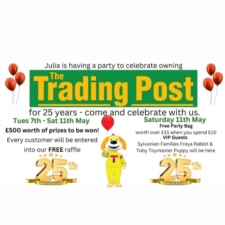 🎈We're going to PARTY like its 1999!🎈

We are celebrating Julia's 25th anniversary of owning THE TRADING POST!

Watch this space for more details!

#party #25thanniversary #1999 #toyshop #kingsbridge #devon #shoplocal #shopsmall #shopkingsbridge #l