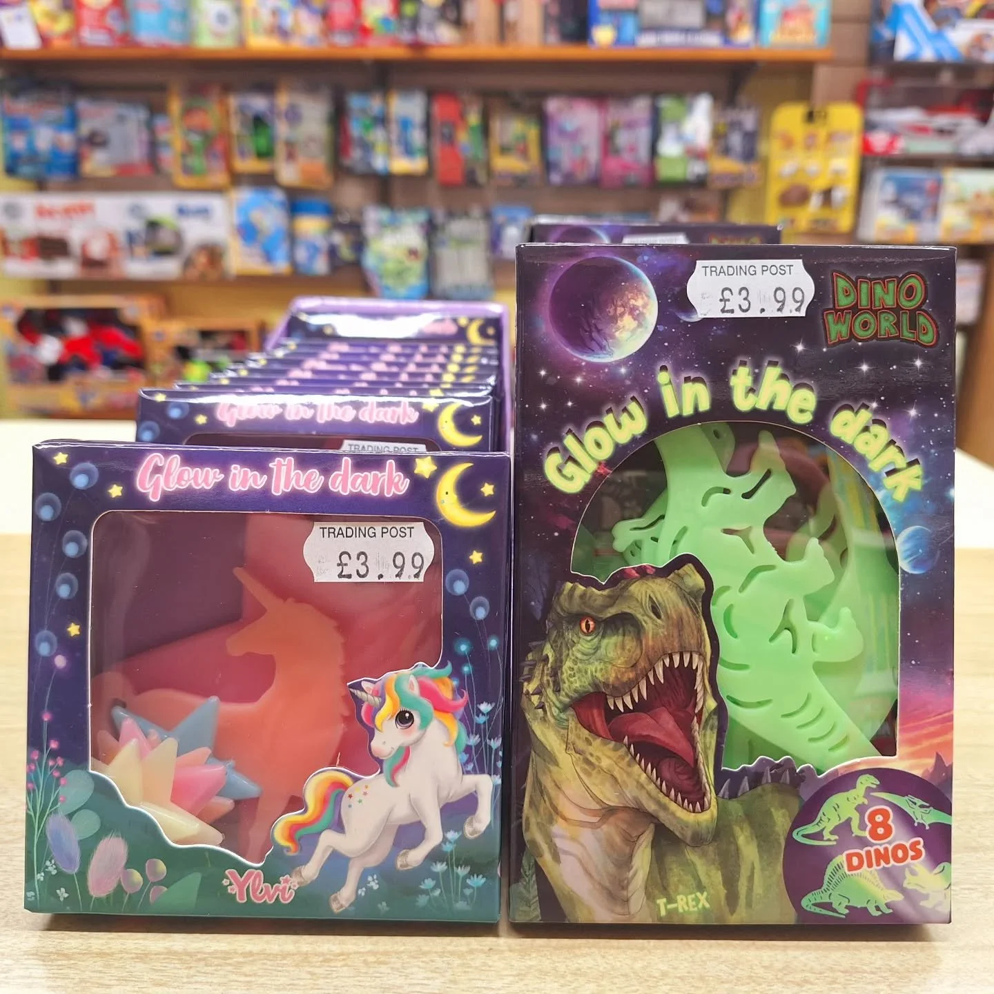 🌟GLOW IN DARK🌟

Glow in the dark 🦖DINOSAURS &amp; UNICORNS🦄 have returned.

Don't forget we have glow in the dark stars and planets too!⭐️🪐🌛

#glowinthedark #toyshop #depesche #stockingfillers #kingsbridge #devon