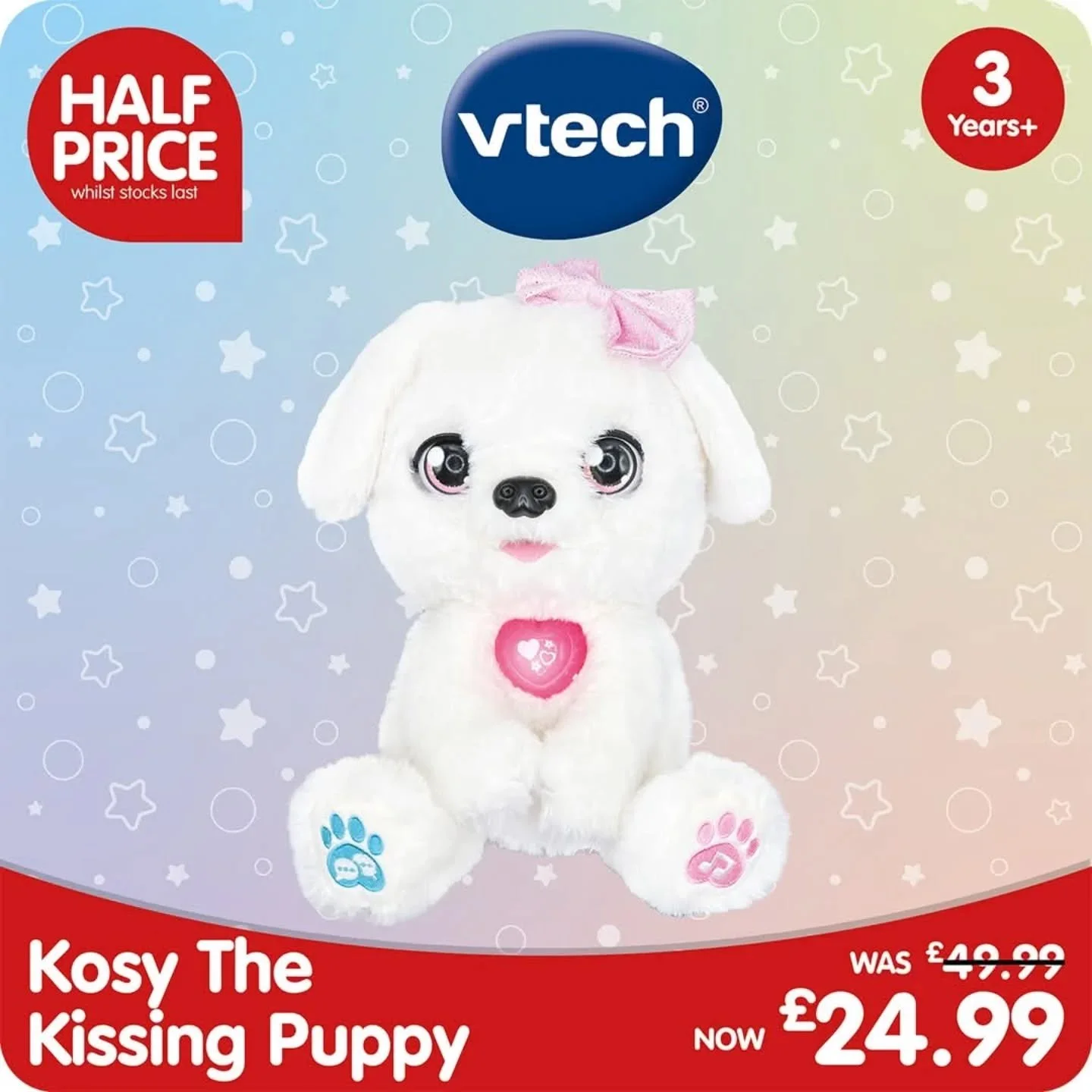 🐶HALF PRICE🐶

VTECH's KOSY THE KISSING PUPPY is Now only
&pound;24.99!

You can find on our shelves and in our 🎅🏽CHRISTMAS CATALOGUE!🎅🏽

Hurry while stocks last!

#toysale #ShopLocal #toyshop #kingsbridge