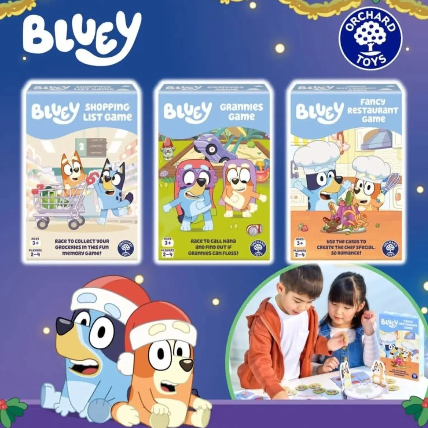 💙🌳BLUEY X ORCHARD TOYS🌳💙

Have you seen Orchard Toys Ltd 's range of BLUEY games?....

🛒 Shopping List Game
👵🏼 Grannies Game
🍝 Fancy Restaurant Games

You will find them along side all our other ORCHARD TOYS GAMEA &amp; JIGSAWS.

Pop in to se