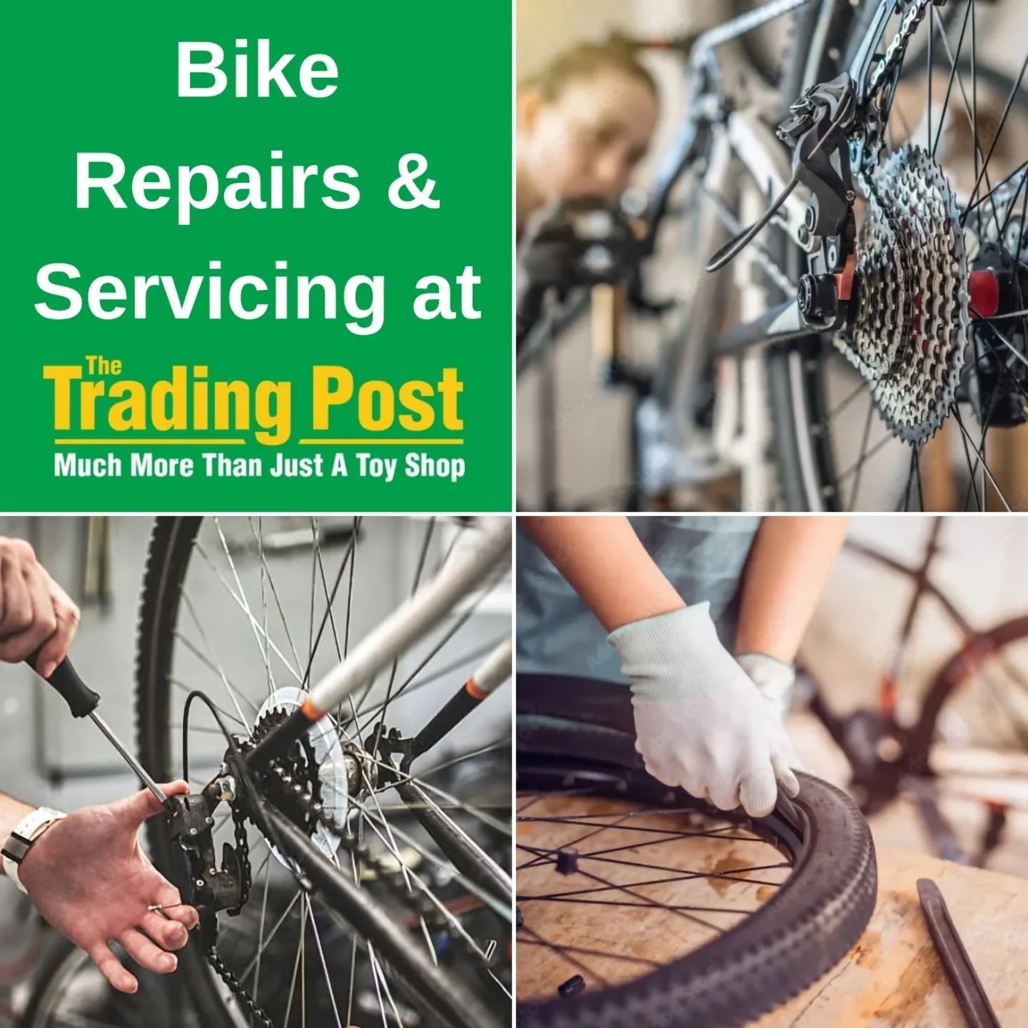 ⭐🚲BIKE REPAIRS🚲⭐

🔧 Is your bike in need of some TLC?
⚙ Has it been in the shed all Winter?
🚲 Are you planning on taking it on holiday with you during the February Half Term?

Why not book it in for a SERVICE or REPAIR today! 

Julia, our MECHANI