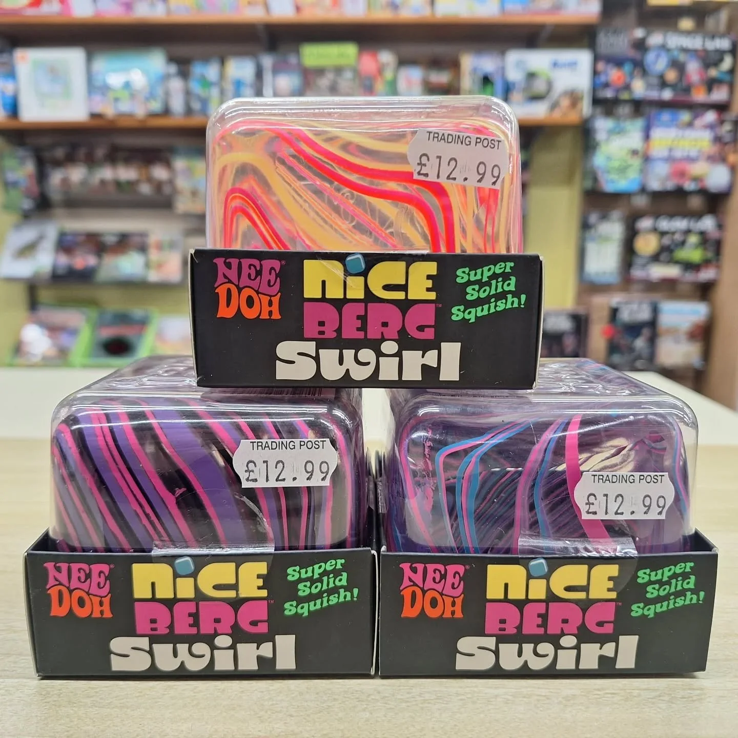 🎉🧊THEY'VE ARRIVED!🧊🎉

New NEEDOH ICE BERGS are here and in 6 new colour ways for 2026!

3 GLITTER &amp; GLOW and 3 SWIRL!

We have also restocked FUZZ BALL WONDER WAVES, GROOVE GLOBS ASSORTED &amp; SPLOOT SPLAT!