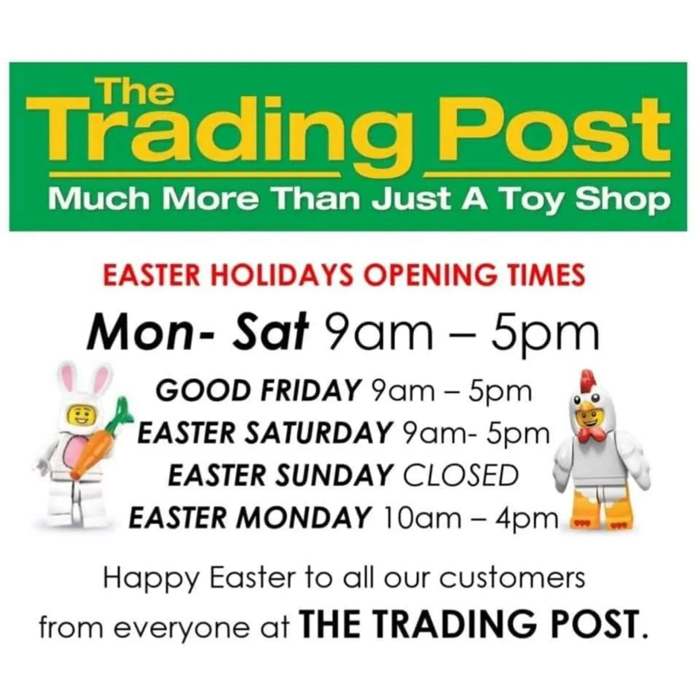🐣🐰EASTER OPENING TIMES🐰🐣