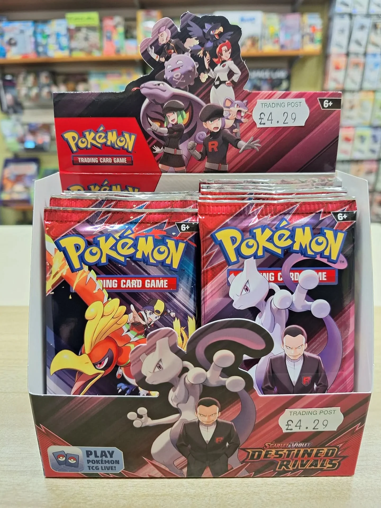 ⭐️BACK IN STOCK⭐️

POKEMON DESTINED RIVALS booster backs, &pound;4.29, you will find them along side PERFECT ORDER boosters and all our other POKEMON cards, sets and accessories.