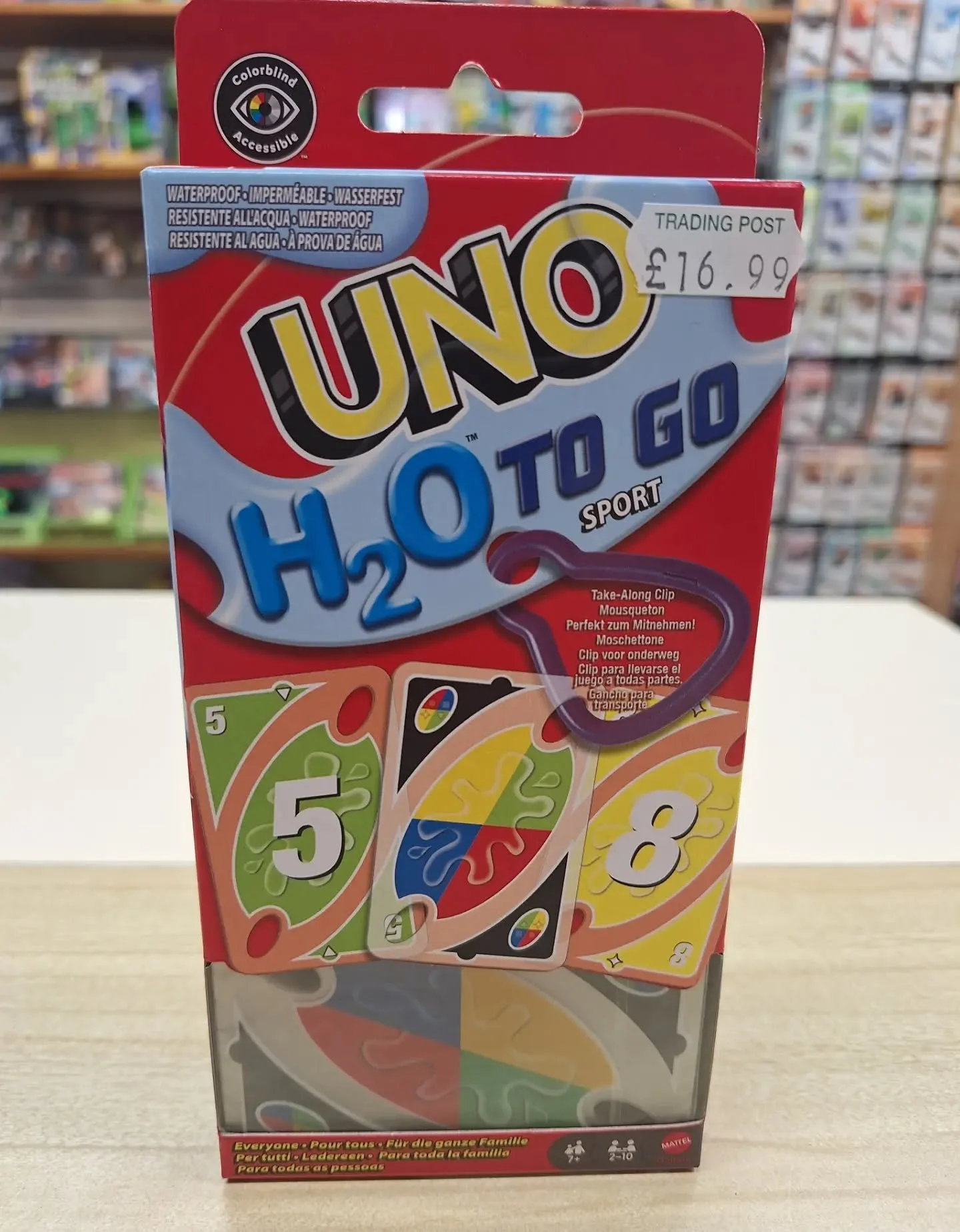 💦You can now play UNO in the paddling pool!💦

Waterproof UNO, "H&sup2;0 to go" now in! &pound;16.99!