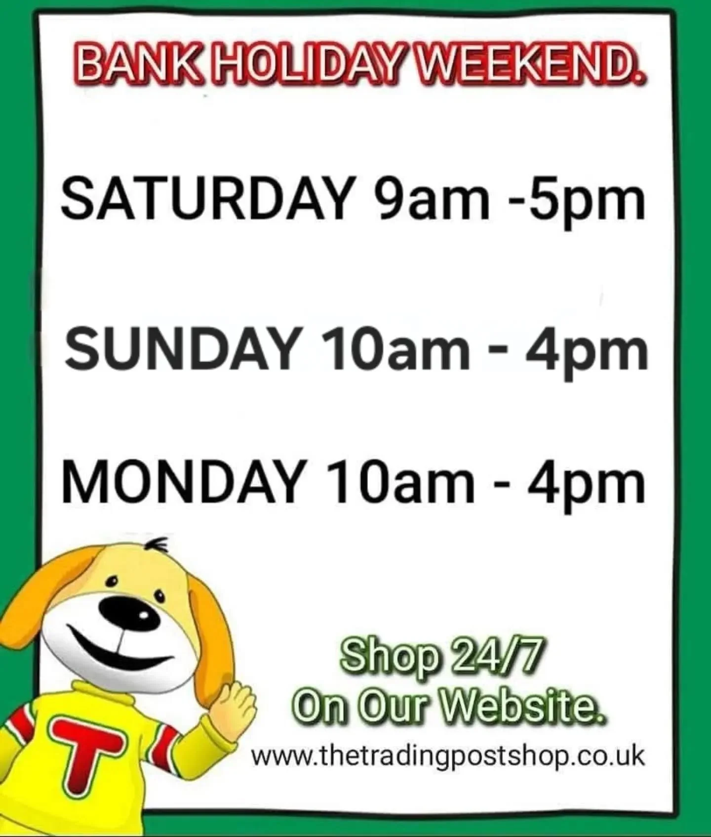 We are ⛈️OPEN THIS BANK HOLIDAY WEEKEND⛈️ for all your TOYS, GAMES, BEACH &amp; CYCLING needs whatever the weather!