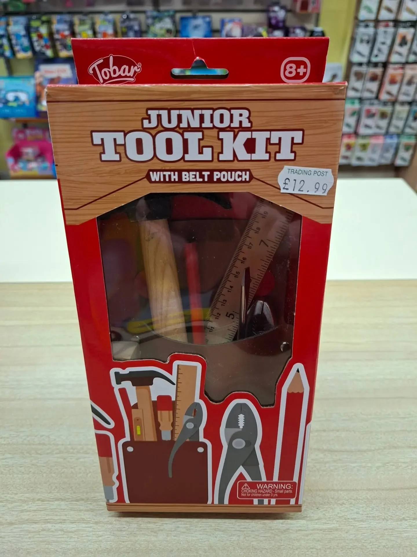 🔨👷🏻&zwj;♀️🪛NEW IN🪛👷🏽&zwj;♂️🔨

"A scaled down functional metal and wooden tool kit for any trainee DIY enthusiasts.

The sturdy leather style pouch is packed with:
Claw hammer
Screwdriver
Pliers
Spirit level
Ruler
Pencil!

The pouch easil
