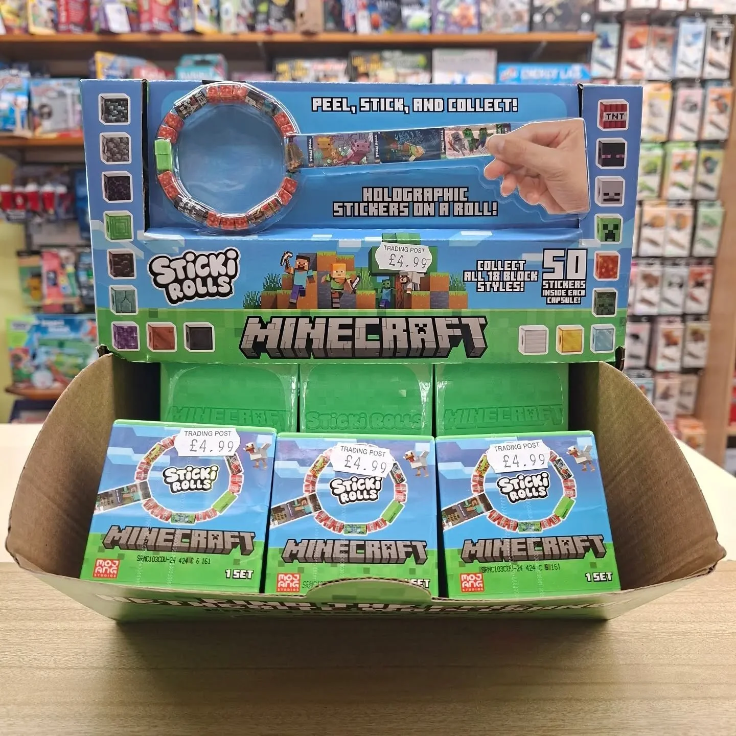 STICKI ROLLS are back in stock &amp;  we now have MINICRAFT STICKI ROLLS!

"STICKI ROLLS are the wearable, shareable sticker bracelets! Each bracelet holds multiple mini sticker rolls that you can pull, tear, and share."

Pop in to see our 